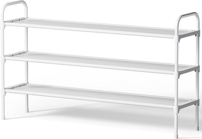 Kitsure Shoe Rack, 39" Wide Extra-Long Shoe Organizer, 3-Tier, Black | Closet, Front Door Entrance, Entryway, Stackable & Detachable Shelf, Closet Organizers and Storage