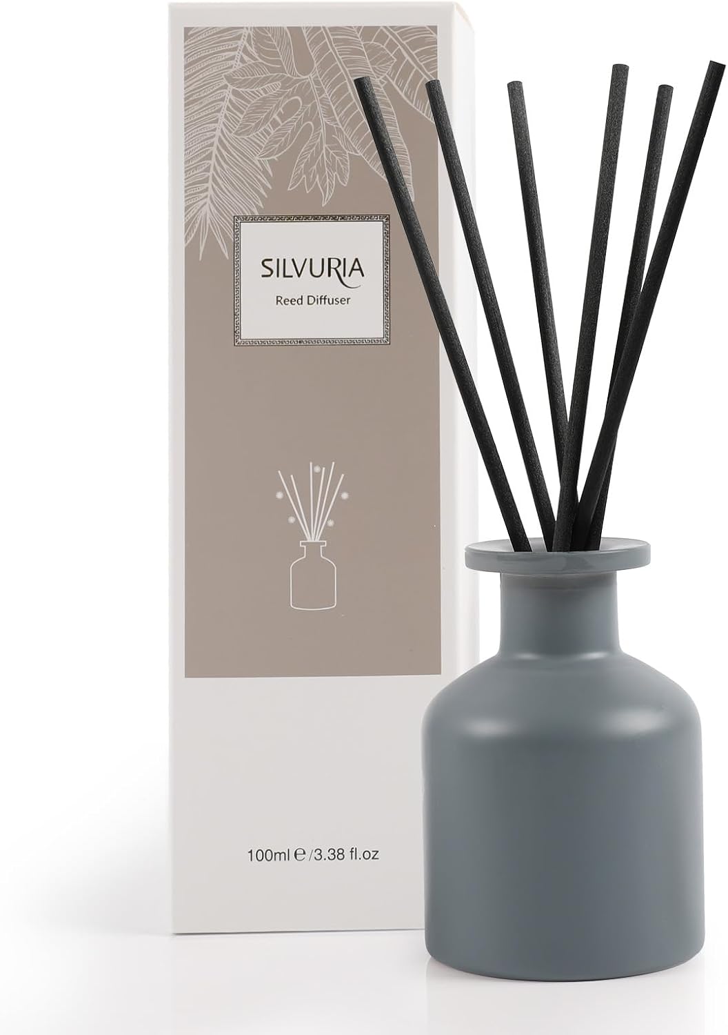 Reed Diffuser Set,Ocean Mist & Sea Salt Fragrance,100ml(3.38 fl.oz) with 6 Reed Sticks,Long-Lasting Oil Diffuser for Home,Office,Bathroom,Flame Free