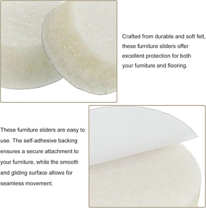 uxcell Furniture Pads, 50Pcs 1.25" - Round Self Adhesive Felt Furniture Pads, Floor Protectors for Furniture Feet Chairs Legs Hardwood Floors (Beige)
