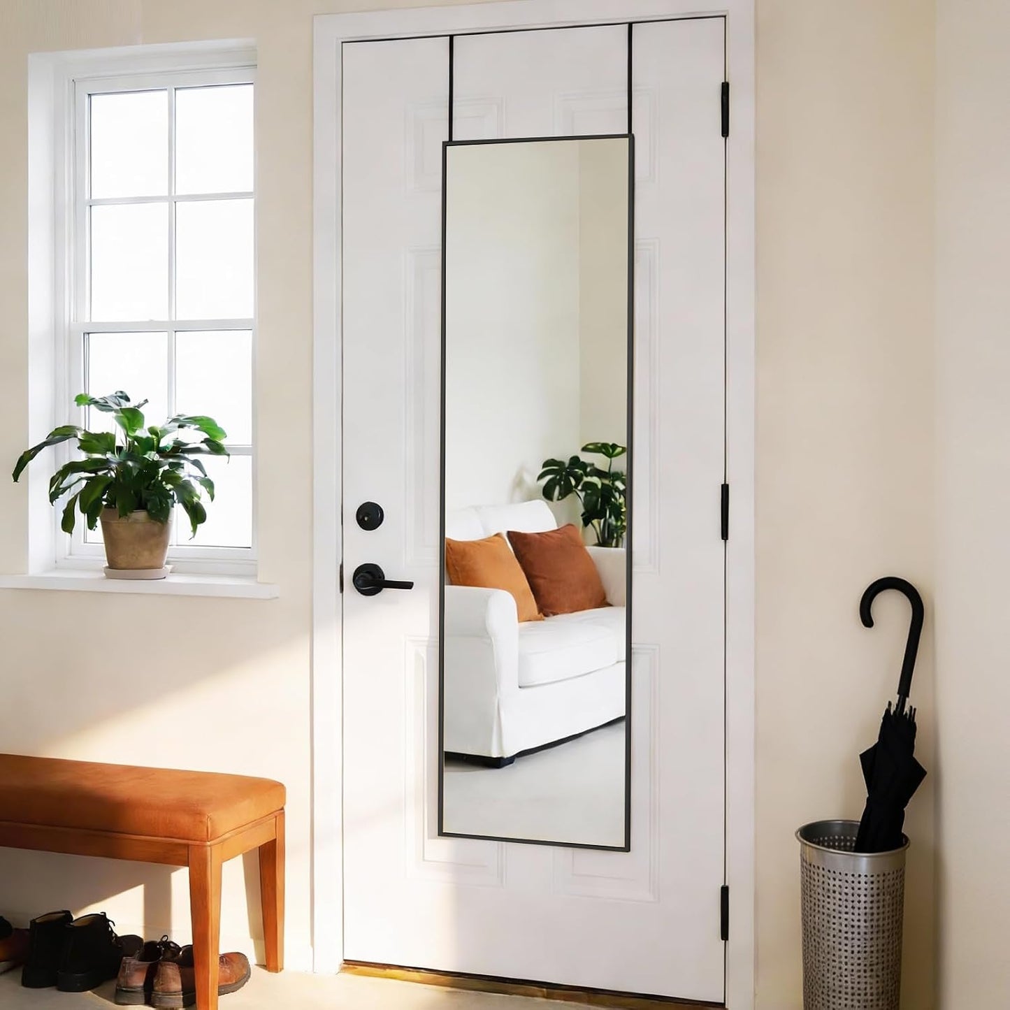 DUMOS 64"x21" Arched Full Length Floor Mirror, Full Body Mirror with Stand, Shatterproof Tempered Glass, Modern Aluminum Alloy Frame, Free Standing or Leaning for Home Decor, Gold
