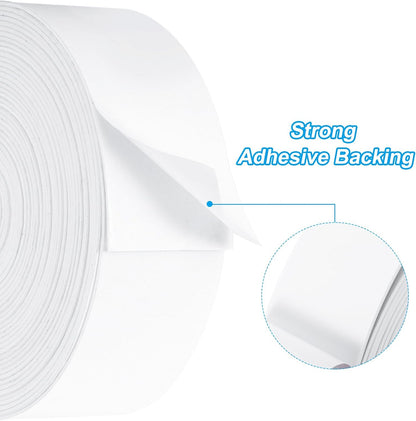 PATIKIL Weather Stripping Door Seal Strip, 3/8 Inch x 1/4 Inch x 32 Ft Self Adhesive Soundproof High Density Foam Tape Insulation for Door Window Air Conditioning, White - Colors B
