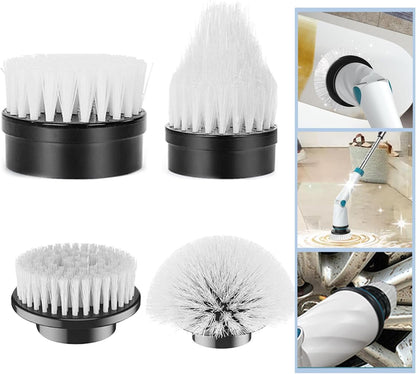 Electric Spin Scrubber Replaceable Brush Heads Set, 4 Pack Cordless Spin Scrubber Brush Heads for Household Cleaning Brushes/Bathroom/Floor/Tile/Car