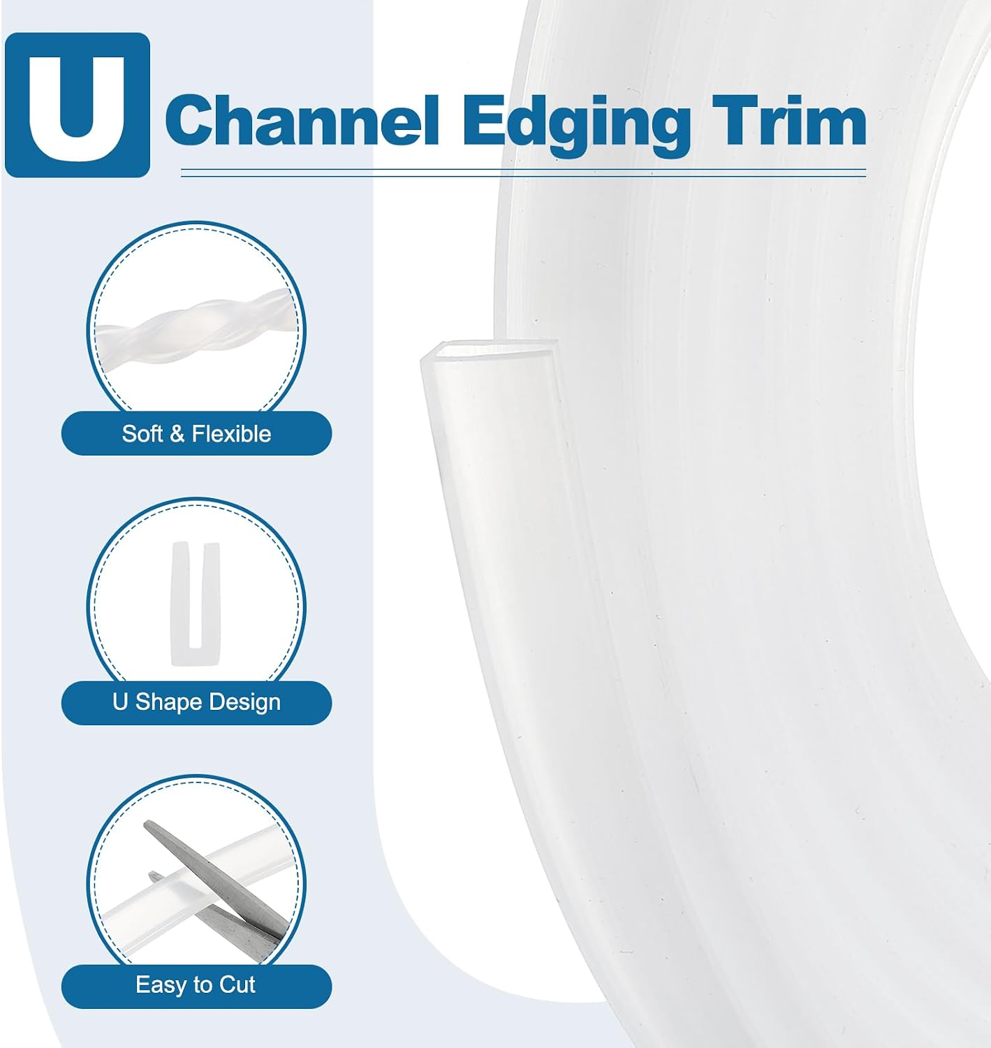 PATIKIL U Channel Edging Trim, 26Ft Sheet Metal Edge Guard Protector Rubber Edge Trim Air Sealed Seal Strip, 5/64" Slot, Fits 1/16"-5/64" Edge, 9/32" x5/128 x5/32