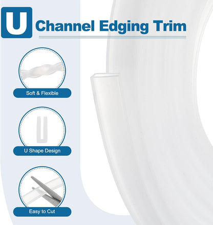 PATIKIL U Channel Edging Trim, 26Ft Sheet Metal Edge Guard Protector Rubber Edge Trim Air Sealed Seal Strip, 5/64" Slot, Fits 1/16"-5/64" Edge, 9/32" x5/128 x5/32