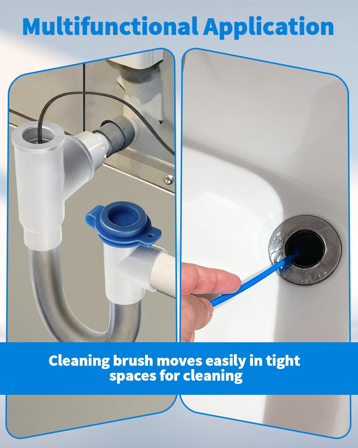 2 PCS Condensate Trap Flexible Drain Brush, 48 Inch Drain Line Cleaning Brush, Condensate Traps Clean for Condensate P-Trap and HVAC Systems