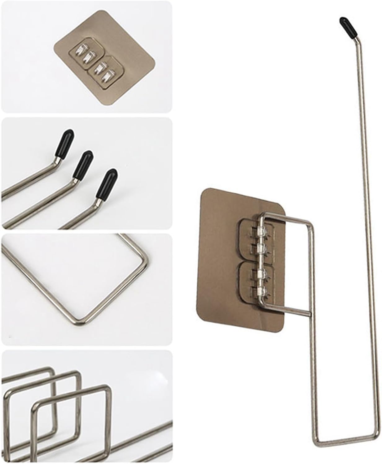 Towel Holder, Wall Hanging Stainless Steel Paper Towel Bar, Dishcloth Rack for Kitchen Bathroom, Disposable Dishcloth Rack, Space Saving Design Multi Functional Use
