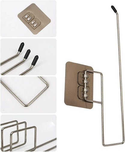 Towel Holder, Wall Hanging Stainless Steel Paper Towel Bar, Dishcloth Rack for Kitchen Bathroom, Disposable Dishcloth Rack, Space Saving Design Multi Functional Use