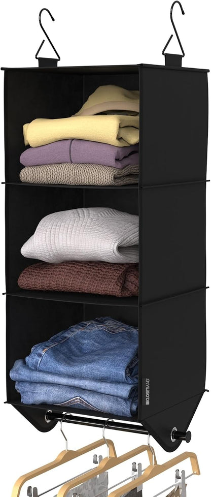 ClosetMaid 10-Shelf Fabric Hanging Shoe Storage Organizer for Closet, Charcoal Black