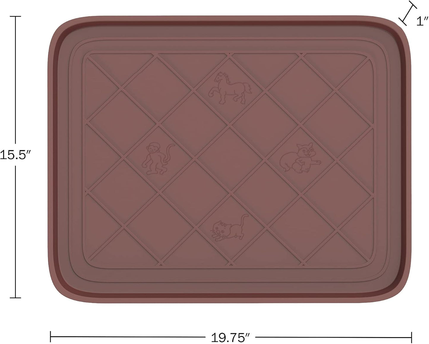 All Weather Boot Tray - Small Water Resistant Plastic Utility Shoe Mat for Indoor and Outdoor Use in All Seasons by Stalwart (Brown)
