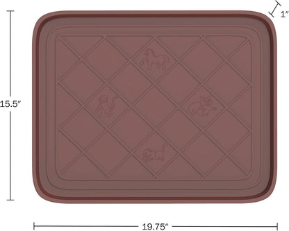 All Weather Boot Tray - Small Water Resistant Plastic Utility Shoe Mat for Indoor and Outdoor Use in All Seasons by Stalwart (Brown)