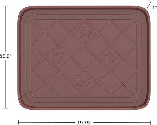 All Weather Boot Tray - Small Water Resistant Plastic Utility Shoe Mat for Indoor and Outdoor Use in All Seasons by Stalwart (Brown)