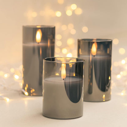 ANGELLOONG Flickering Flameless Candles, Realistic Battery Operated Candles with Remote and Timer, Set of 3 LED Candles for Room Fall Home Wedding Decor Centerpieces Table Party Valentines Decorations