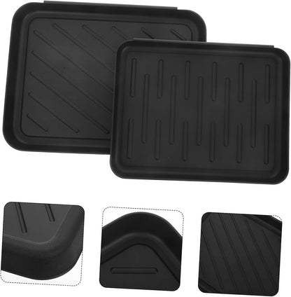 Zerodeko 2pcs Heavy Duty Boot Tray Multi-Purpose Shoe Mat with Raised Edge Versatile Indoor Outdoor Storage for Shoes Pets and Miscellaneous Items Small