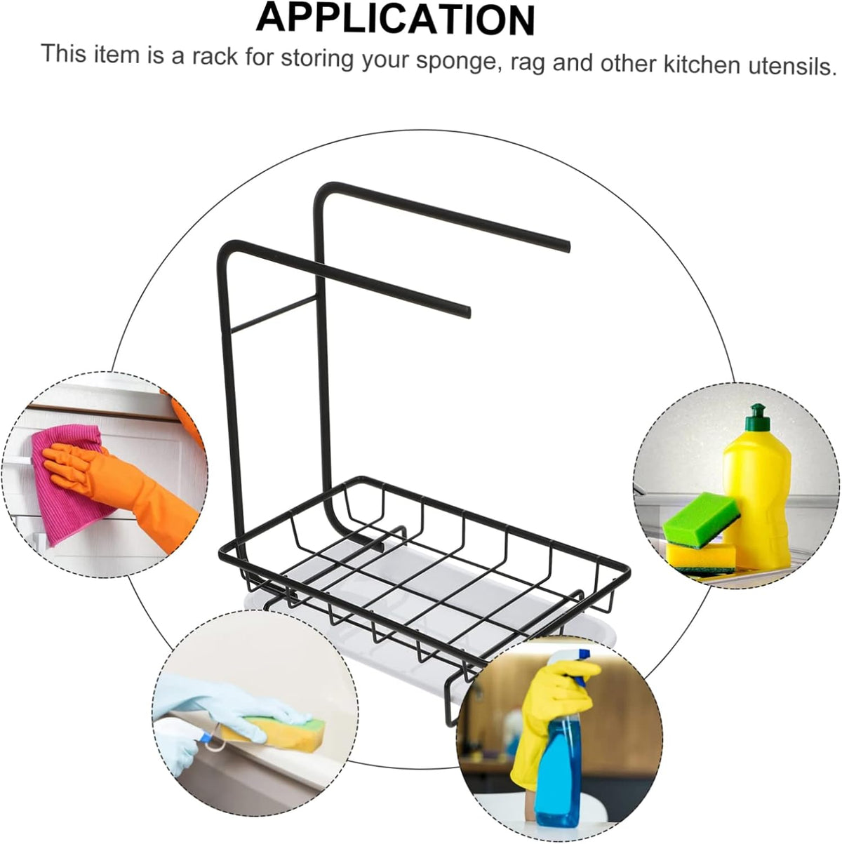 1pc Wall-Mounted Kitchen Sponge Holder and Drainage Rack Dual-Purpose for Dishcloths and Cleaning Tools Space-Saving Design and Construction