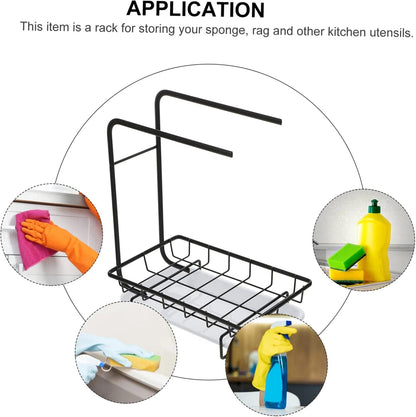 1pc Wall-Mounted Kitchen Sponge Holder and Drainage Rack Dual-Purpose for Dishcloths and Cleaning Tools Space-Saving Design and Construction