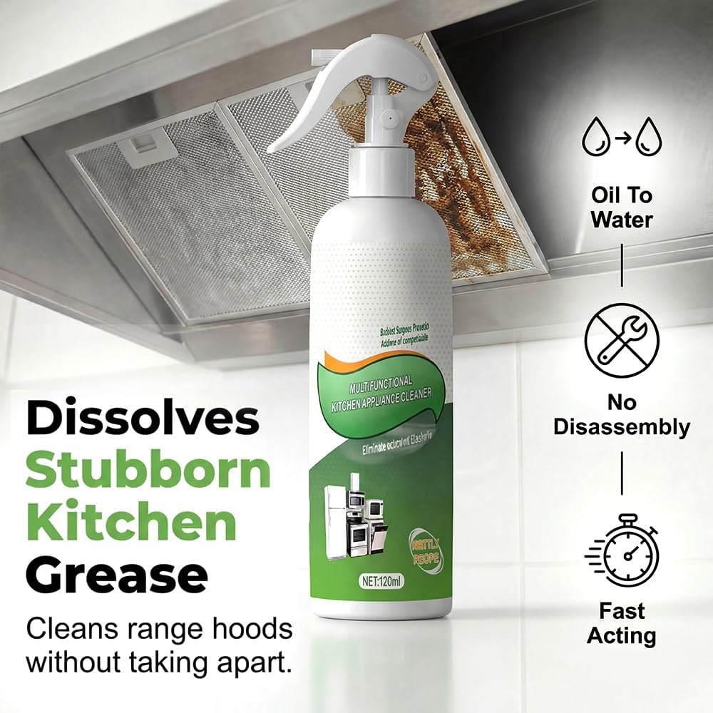 Heavy-Duty Kitchen Oil Remover Spray, Multi-Purpose Degreaser for Cooktop, Oven, Stove & Range Hood, Foam Cleaner for Grease (1pcs)