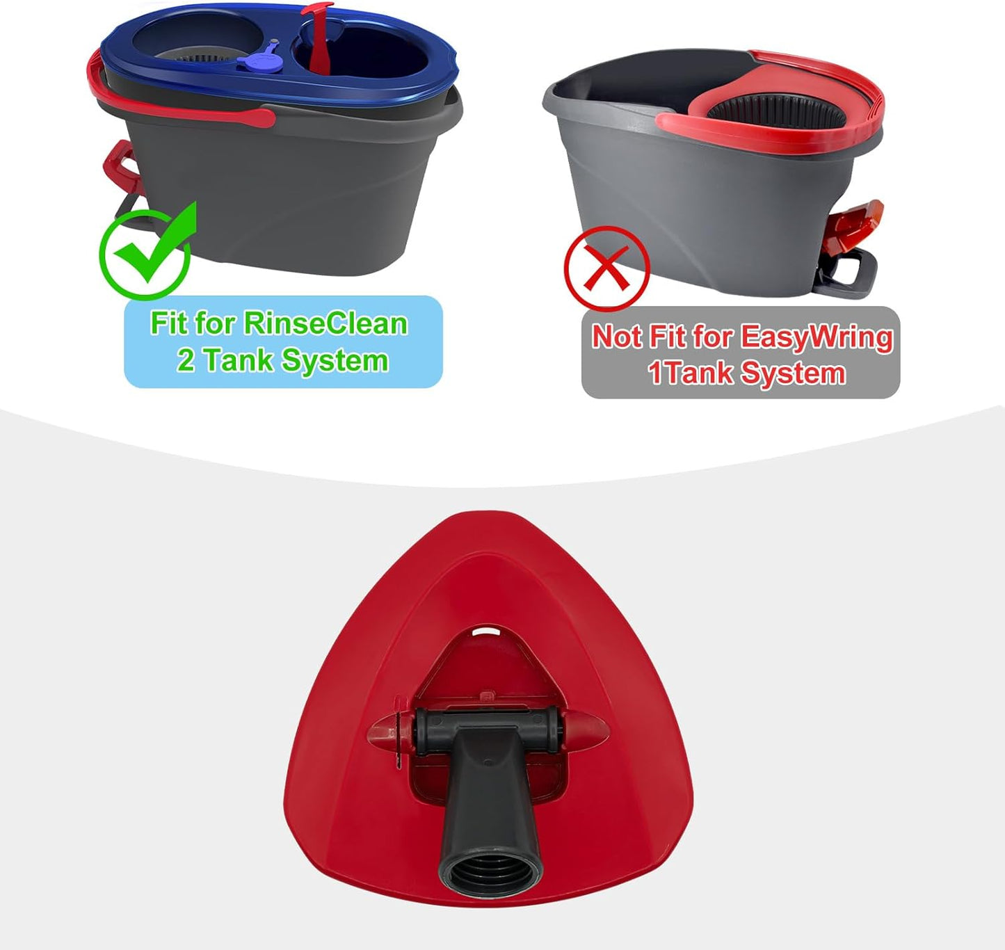 Mop Heads for O Cedar RinseClean 2 Tank Spin Mop System, 3 Microfiber Mop Head Refills and 3 Chenille Mop Pads,1 Scrub Brush, and 1 Mop Base with Mop Handle Set Combo