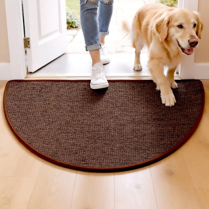 Door Mat 30"x17", Non Slip Washable Door Mat Indoor Entrance, Low Profile Absorbent Entry Rug for Front Door, Entryway, Inside Entrance, Rubber Backing Dirt Trapper Indoor Mat, Khaki
