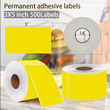 PARLAIM 3 X 5 Inch Rectangle Adhesive Color Coding Stickers,Square Inventory Label Stickers -500Per Dispenser Box (Fluorescent Green)