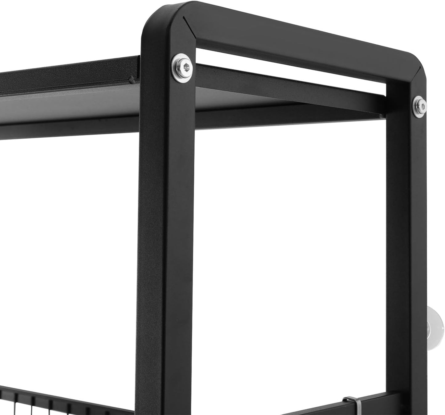 mignonnememe Over Washer and Dryer Shelves 3 Tier Shelving Laundry Room Storage Organization Clothes Drying Rack with 4 Hooks for Laundry Room Toilet (Black)