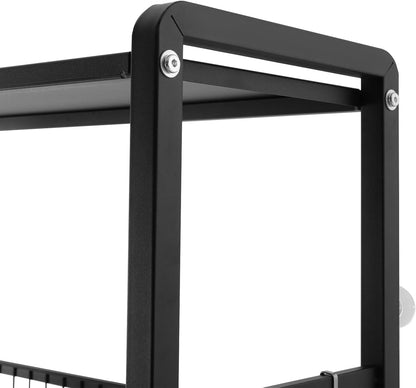 mignonnememe Over Washer and Dryer Shelves 3 Tier Shelving Laundry Room Storage Organization Clothes Drying Rack with 4 Hooks for Laundry Room Toilet (Black)