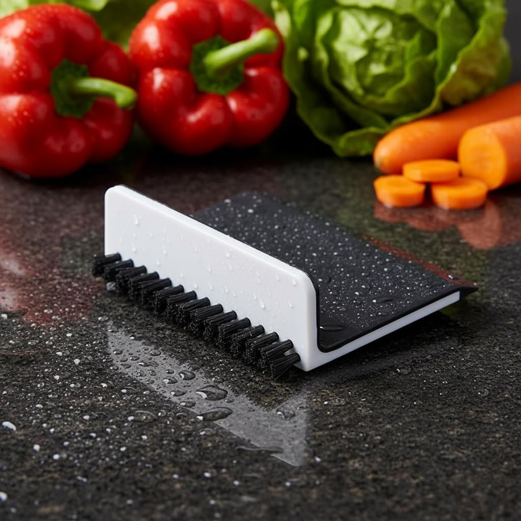 2 Pcs Black Kitchen Sink Squeegee Cleaner Countertop Brush Wiper Vegetable Cleaning Brush Wiper Home Kitchen Tool Accessories Fruit and Vegetable Cleaning Brushes