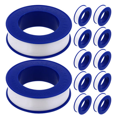 PTFE Plumbers Tape Stretching Tape 12 Rolls for Pipe Joints and Pipes, Excellent Sealing and Leak Prevention for Sealing Water Leaks in Plumbing and Industrial Applications