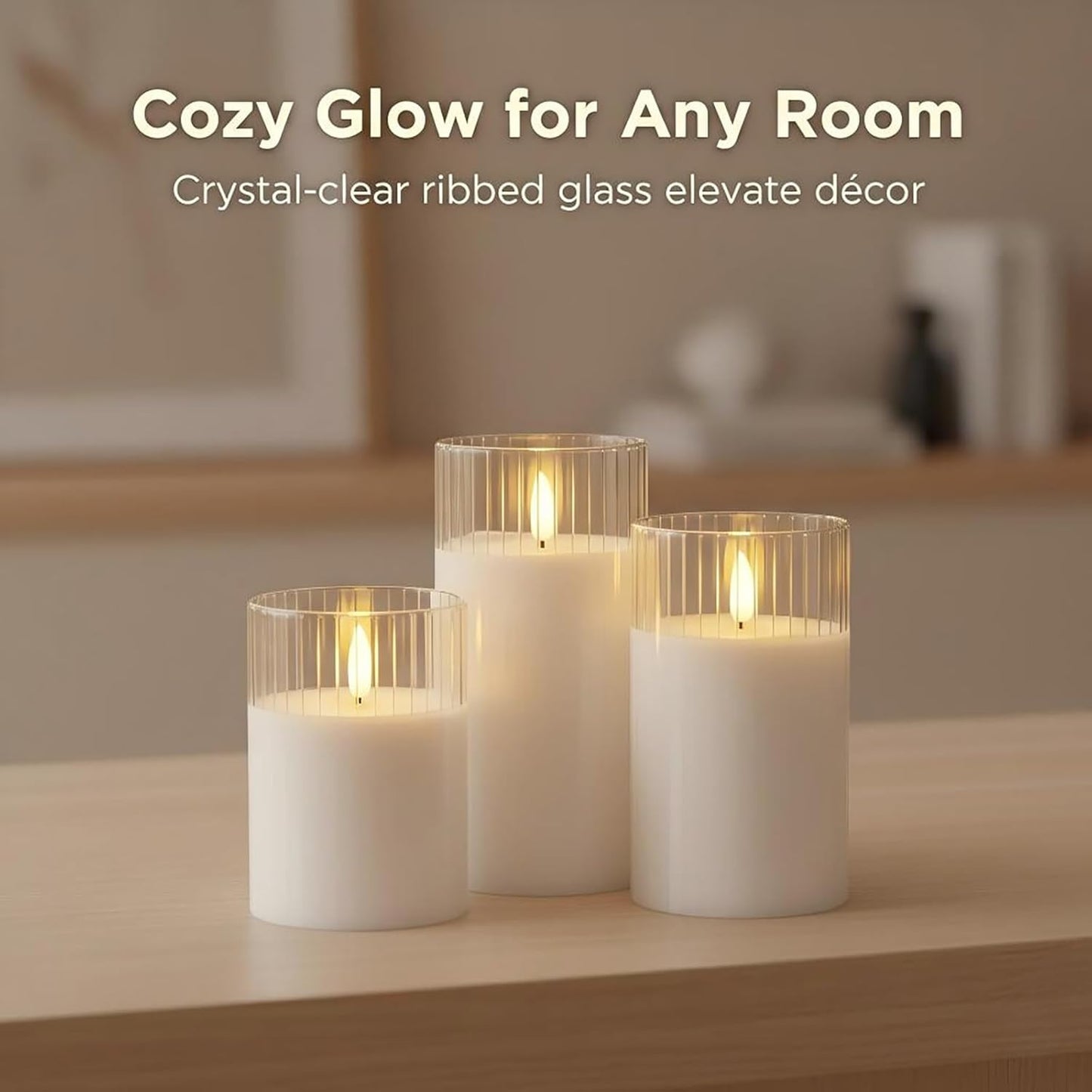 ANGELLOONG Flickering Flameless Candles, Realistic Battery Operated Candles with Remote and Timer, Set of 3 LED Candles for Room Fall Home Wedding Decor Centerpieces Table Party Valentines Decorations