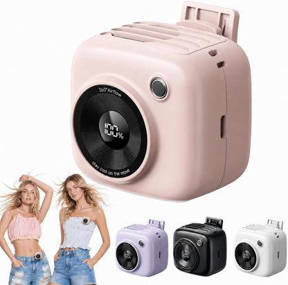 Portable Waist Fan, Rechargeable Wearable Fan w/ LED Display, 3 Speeds, 3000mAh Battery, 10H Runtime, Mini Turbo Airflow, Clip on Belt/Shirt/Hat, for Travel,Outdoor, Concert,Gift for Men Women-1 PACK
