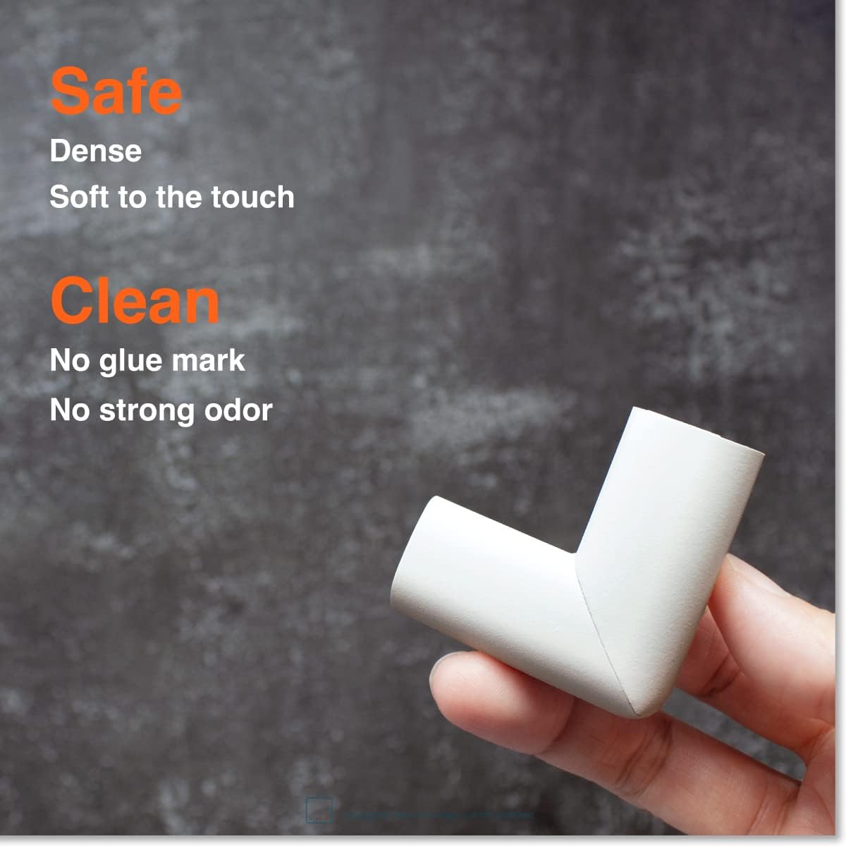 Roving Cove HeftyFit Corner Protector for Baby (4 Large Corners), Heavy-Duty Soft Rubber Foam Furniture Corner Bumper Guards, 3M Adhesive Pre-Taped, Oyster White (Off White)