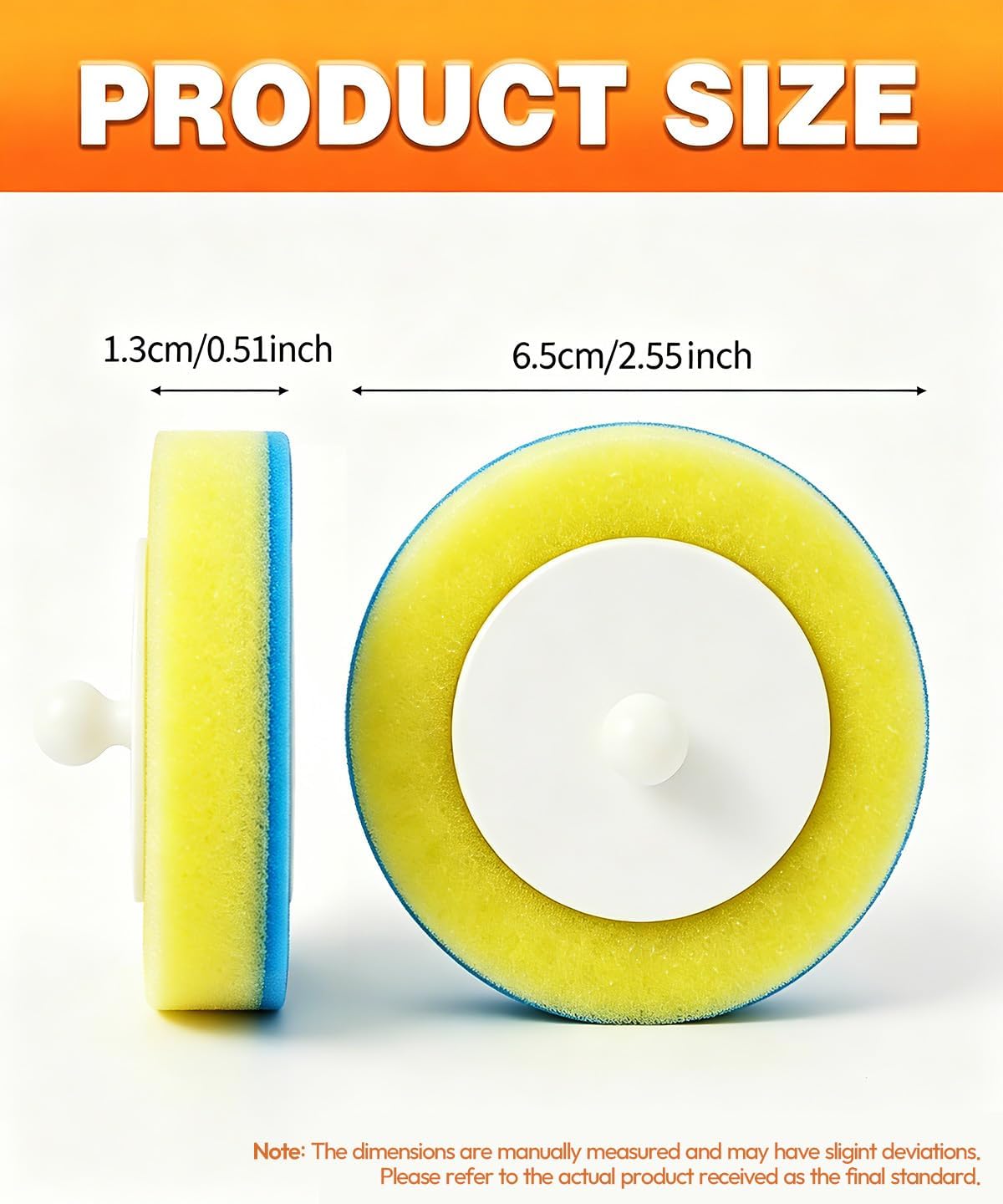 SOPAMI 32pcs Disposable Toilet Brush Refills,3-Layer Pre-Loaded Rich Foam | Toilet Bowl Wand Refills Pre-Loaded with Cleaner Toilet and Bathroom Cleaning Supplies Sponge Replacement (Blue)