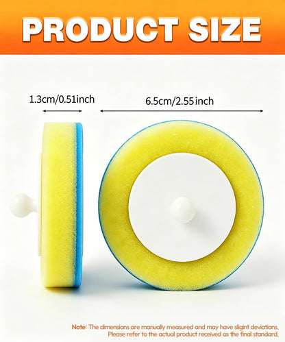 SOPAMI 32pcs Disposable Toilet Brush Refills,3-Layer Pre-Loaded Rich Foam | Toilet Bowl Wand Refills Pre-Loaded with Cleaner Toilet and Bathroom Cleaning Supplies Sponge Replacement (Blue)