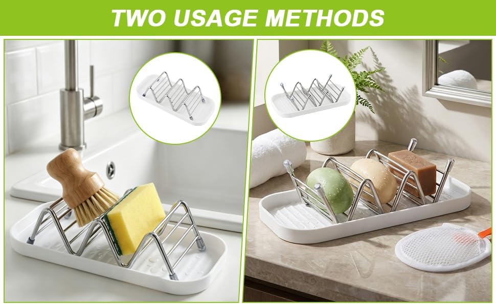 Multi-Purpose Wave Shampoo Bar Holder, Shampoo Bar Holder with Removable Drip Tray & Lather Net, Self Draining Quick Dry Bar Soap Holder for Shampoo Bars & Soap (3-Slot)