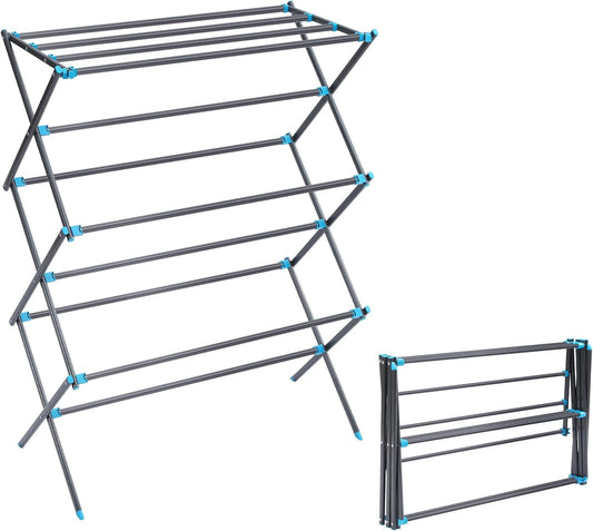 APEXCHASER Extra Large Clothes Drying Rack, Foldable & Extendable Laundry Rack with Adjustable Size (20.87"-35.43" L), Space-Saving, Rust-Resistant Frame for Indoor/Outdoor Use, White