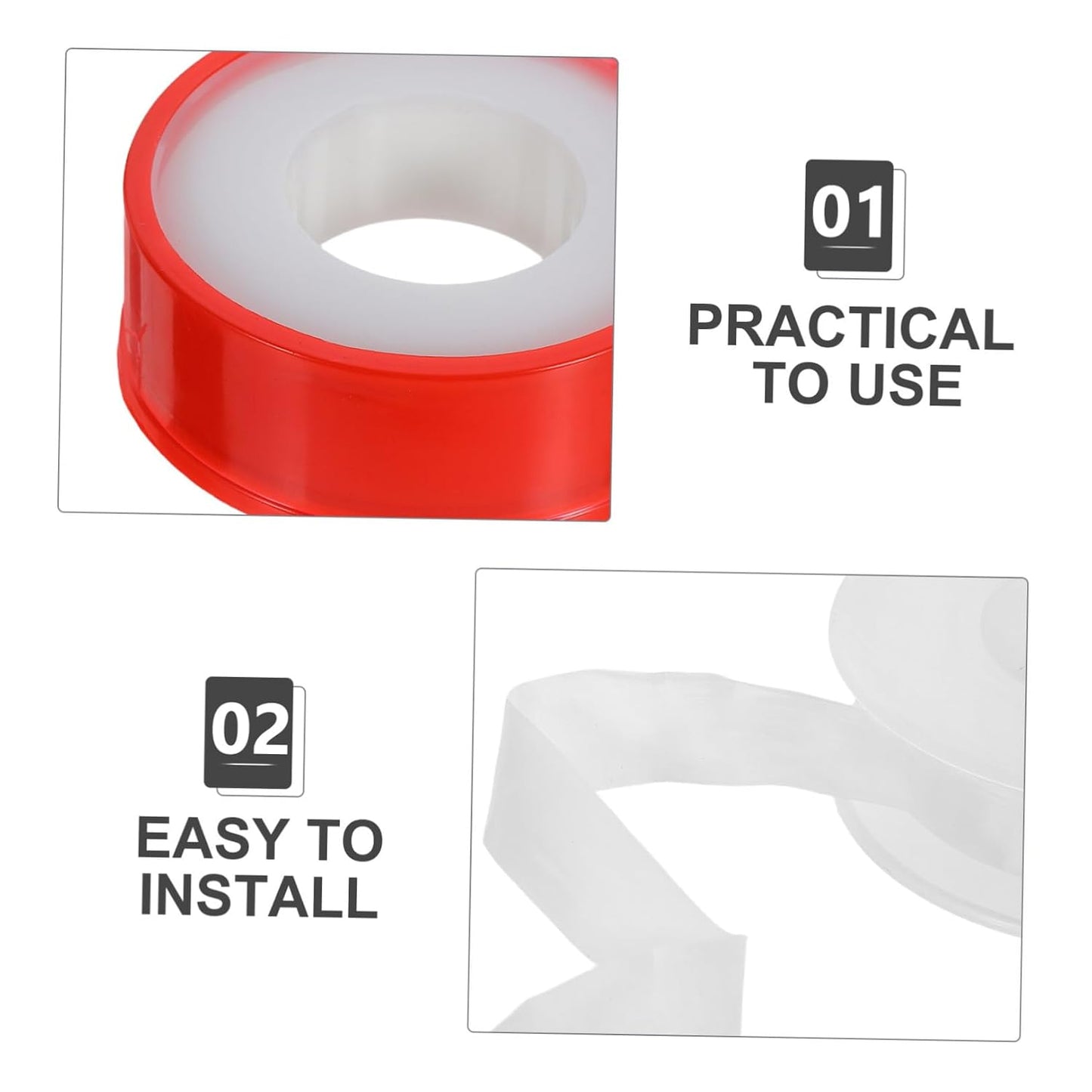 10 Rolls PTFE Plumbers Thread Tape for Plumbing Connections and Systems, Waterproof Leak Repair Sealant Broad Chemical Compatibility and Wear-Resistant Material, for New