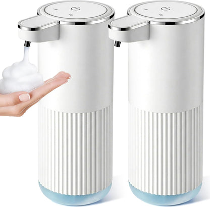 RYTOXILO Automatic Soap Dispenser, 2 Pack Black Touchless Liquid Soap Dispenser for Bathroom, 13.5 Fl Oz Plastic Electric Auto Dish Soap Dispensers Wall Mount for Kithcen with Adjustable Volume