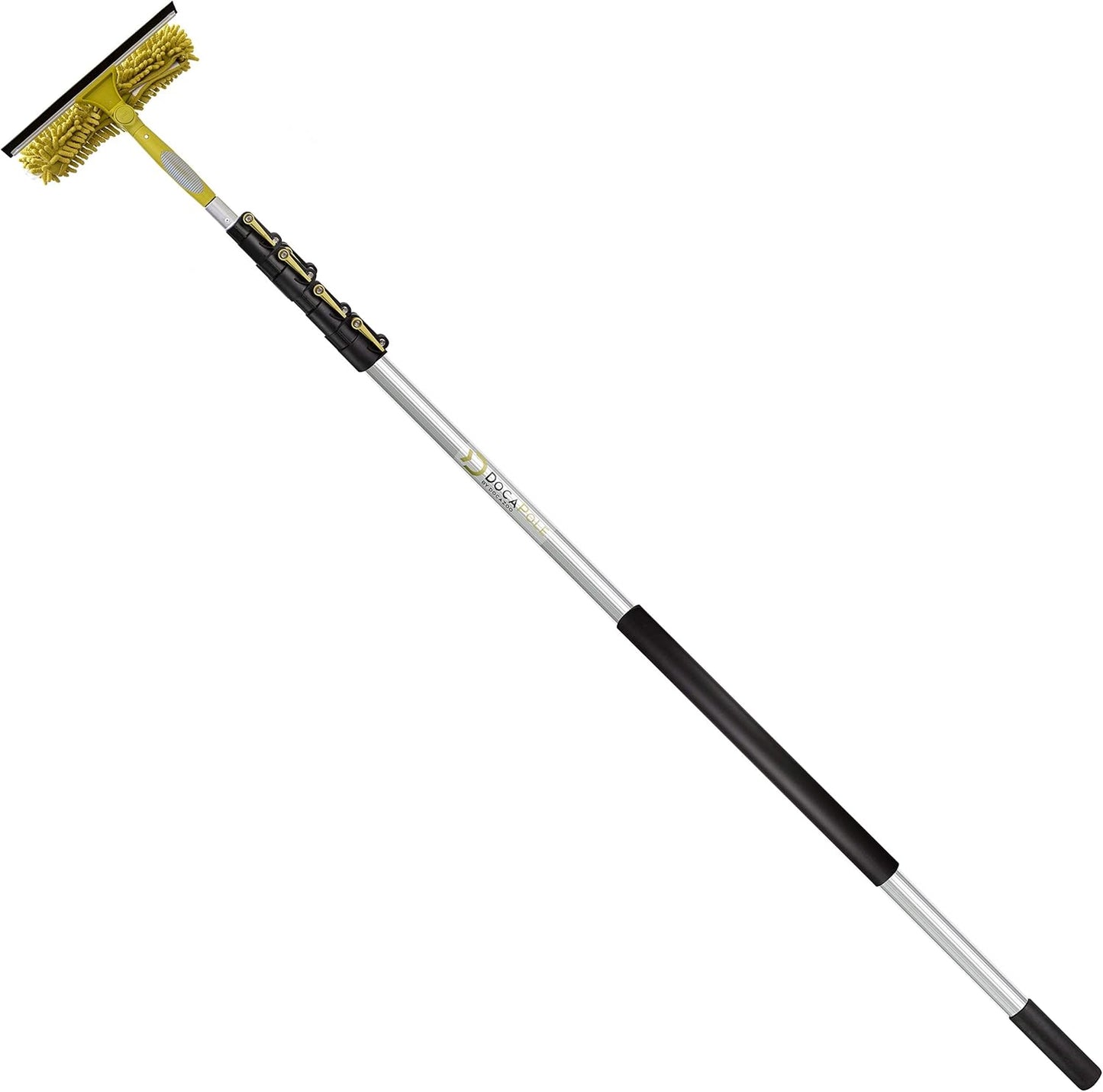 DOCAZOO DOCA Telescoping Pole 7-28 Ft - Extension Pole for Cleaning, Feather Duster, Window Washing Kit, Paint Roller, Window Squeegee - High Reach Extendable Kit for Indoor & Outdoor - Pole Only