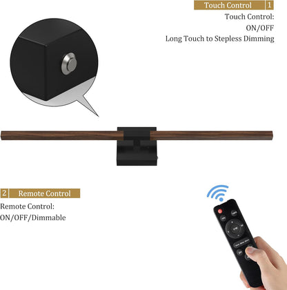 8000mAh Battery Operated Wall Sconce with Remote Control, 3000K-6000K Dimmable Black Wireless Rechargeable Wall Sconces Set of Two with Timer Function for Living Room, Bedroom, Stairwell, TV 24 Inch