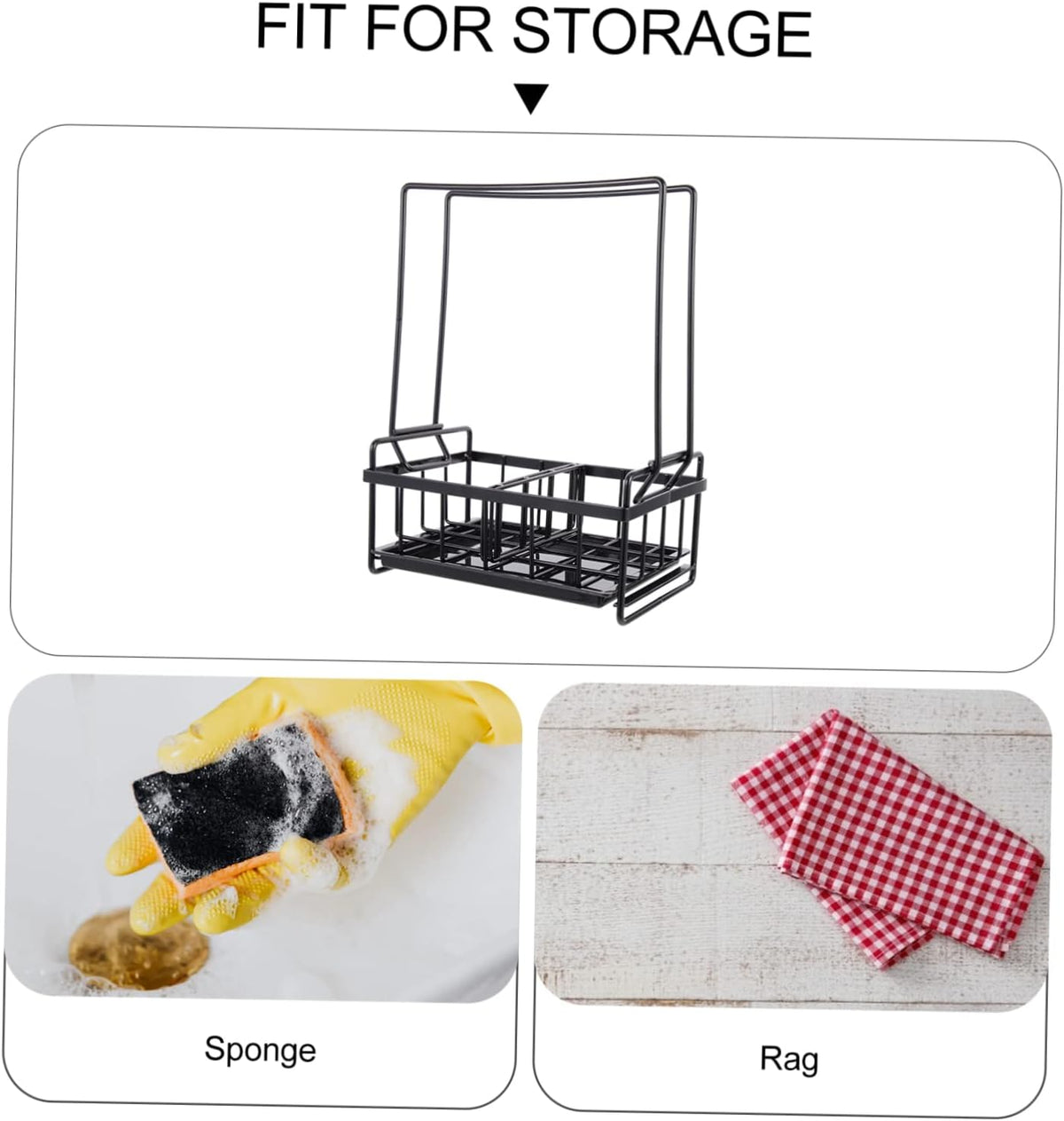 IMIKEYA Wall-mounted Sponge Holder Draining Rack for Kitchen Convenient Shelf for Sponges Dishcloths and Cleaning Tools Easy Installation Space-saving Design White