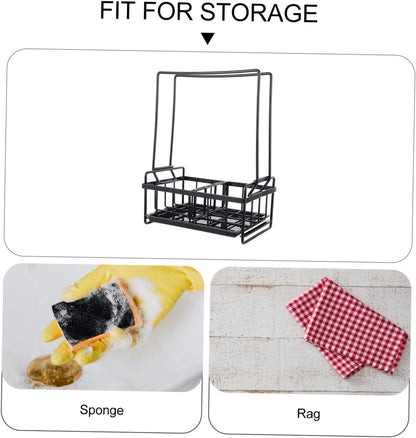 IMIKEYA Wall-mounted Sponge Holder Draining Rack for Kitchen Convenient Shelf for Sponges Dishcloths and Cleaning Tools Easy Installation Space-saving Design White