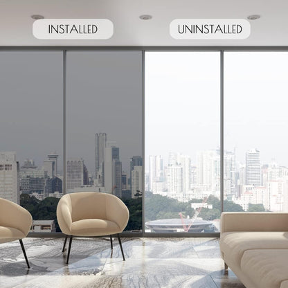 HIDBEA Frosted Window Privacy Film - Non Adhesive Static Cling Glass Stickers Sun UV Blocking Heat Control Door Covering Decals for Home Office, 23.6 x 78.7 Inch