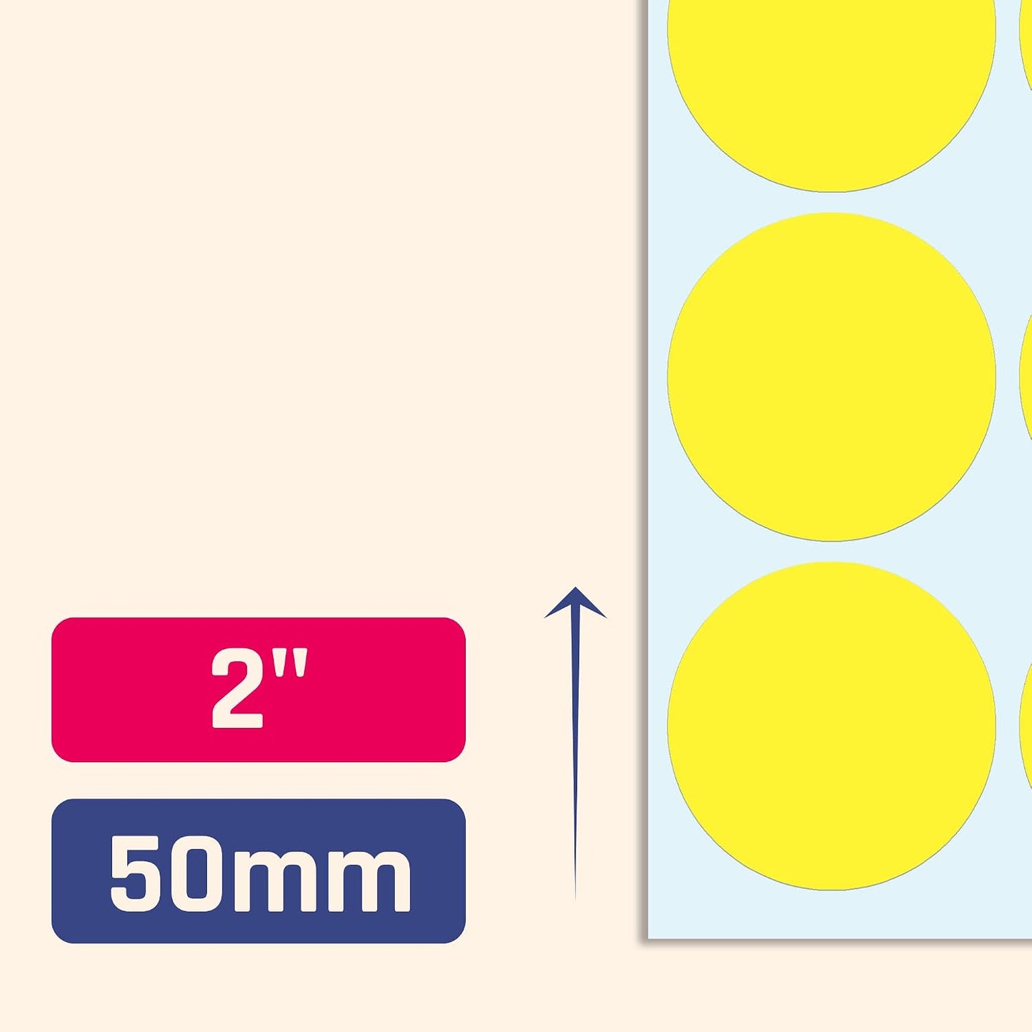 2" Round Large Colored Moving Stickers Labels - 10 Colors, Pack of 240