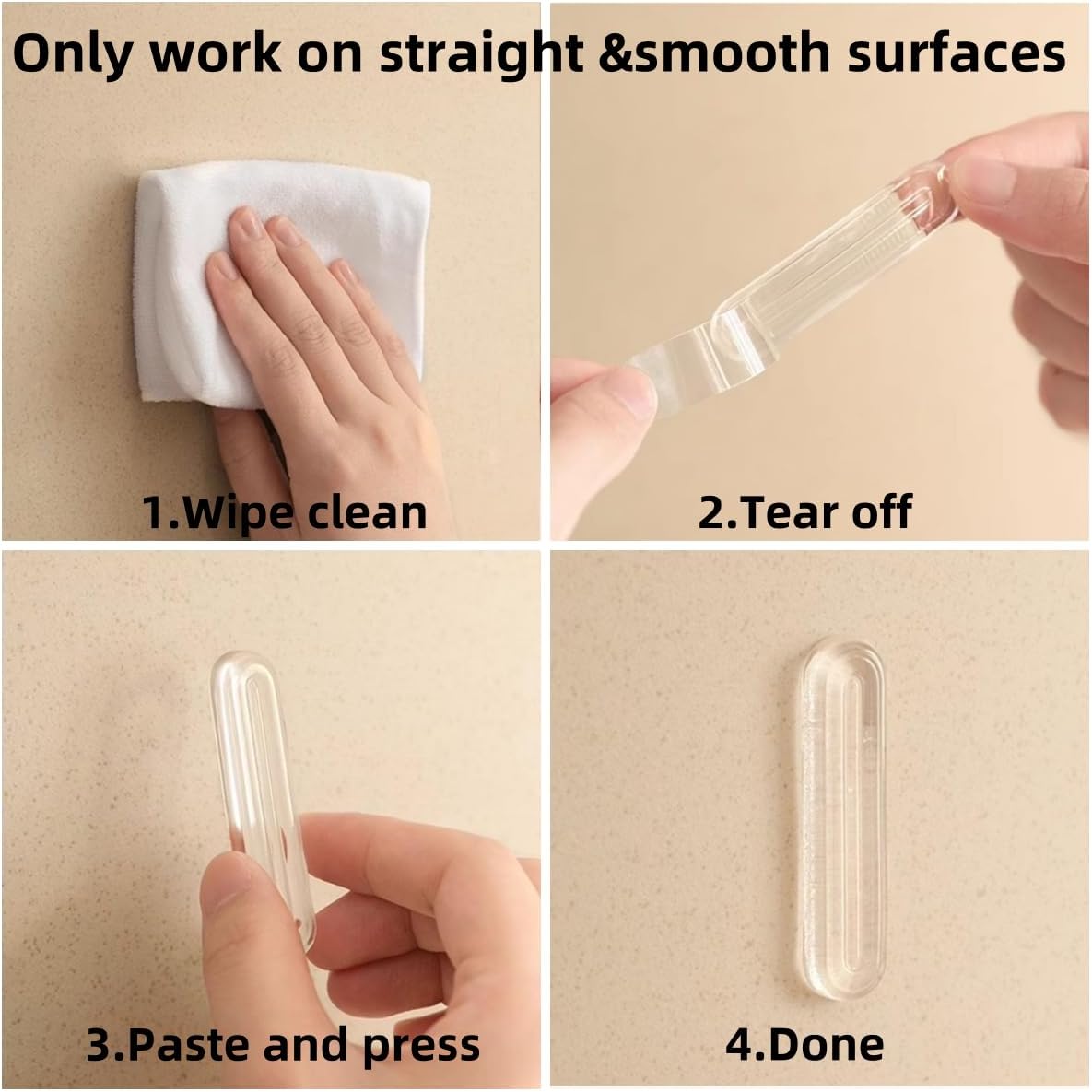 4PCS Long Furniture Bumpers - Wall Protector Guards, Fridge Door Stopper, 5.5x0.7x0.2inches