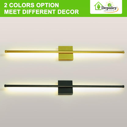 Depuley Battery Operated Wall Sconce: Set of 2 Wireless Wall Lights with 10000mAh Dimmable Bulbs and Remote for Bedroom - Rechargeable 15 Colors Gold Wall Lamp for Living Room Hallway