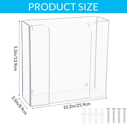 Soaoo 4 Pcs Acrylic Glove Box Holder Dispenser Glove Holder for Wall Mount Clear Acrylic Glove Rack Wall Floating Glove Box Organizer for Medical Latex Rubber Disposable Glove Boxes (Single,5.3'' H)