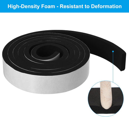 PATIKIL Weather Stripping Door Seal Strip, 3/8 Inch x 1/4 Inch x 32 Ft Self Adhesive Soundproof High Density Foam Tape Insulation for Door Window Air Conditioning, White - Colors B