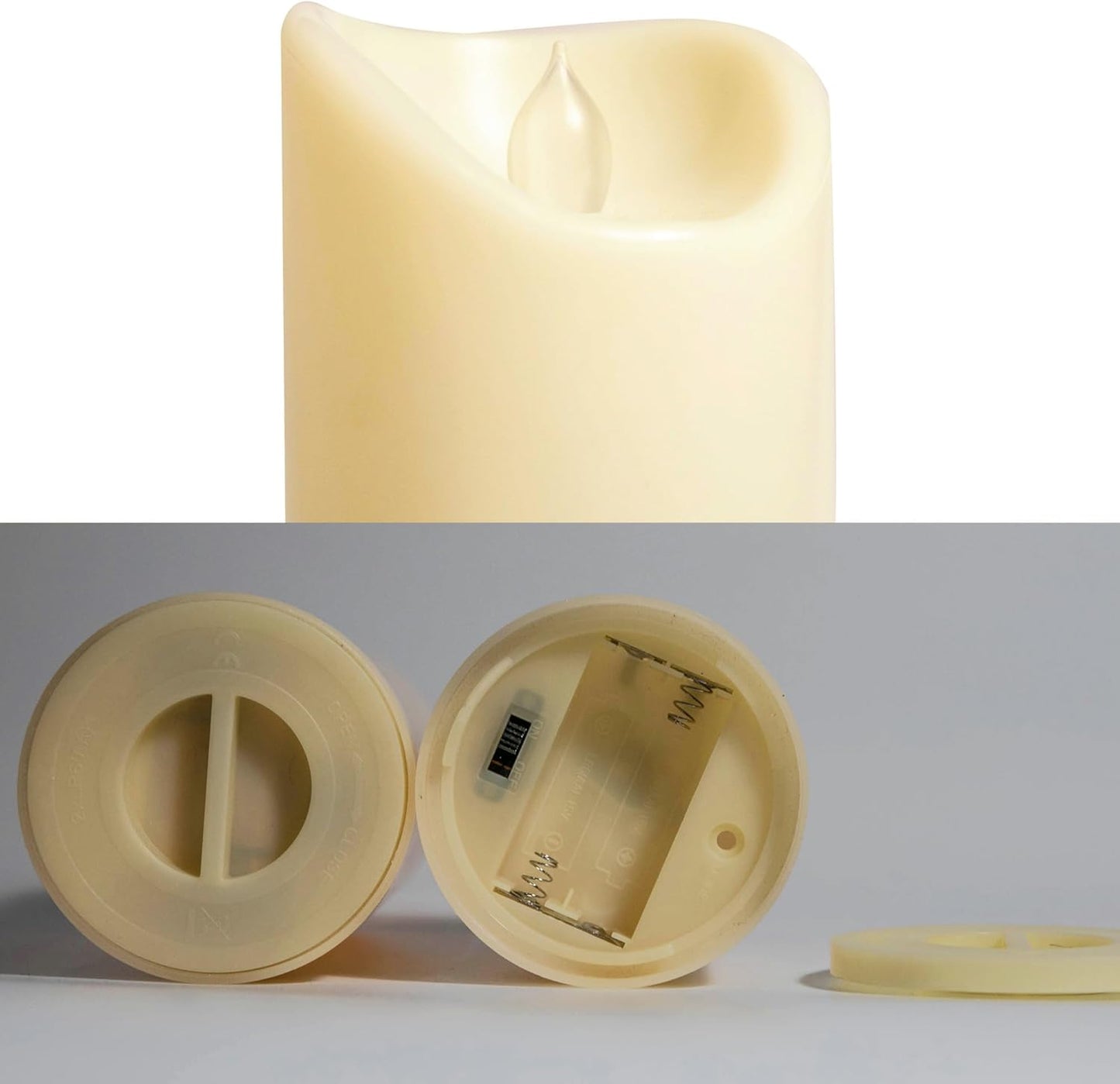 CANDLE CHOICE Waterproof Outdoor Battery Operated Flameless Candles with Remote Timer Plastic Flickering Fake Electric LED Pillars for Lantern Garden Wedding Christmas Decorations 3x4 Inches 3 PCS