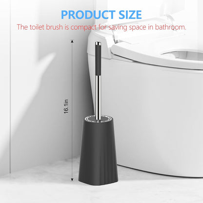 SetSail Toilet Brush, Compact Size Toilet Bowl Brush and Holder Toilet Brushes for Bathroom with Stainless Steel Handle Toilet Cleaner Brush with Durable Scrubbing Bristles, Splash-Proof