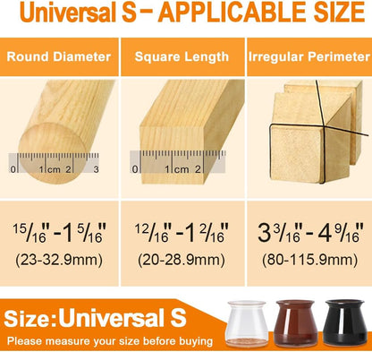 VIUME 24 Pcs Chair Leg Floor Protectors for Hardwood Floors Silicone Covers Felt Pads Furniture Leg Caps Anti-Scratch Reduce Noise Fit (1-5/16" to 2")