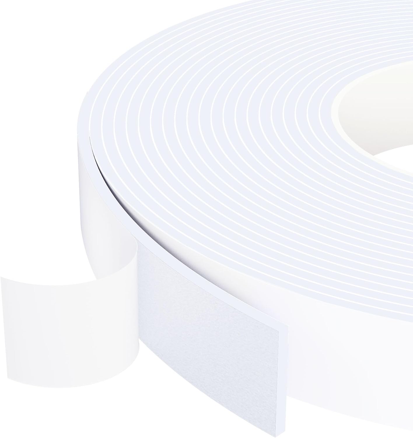 Foam Weather Stripping Door Seal,1 Inch W x 1/17 Inch T x 33 Feet White Window Sealing Tape，Single-Sided Self-Adhesive Insulation Sealing Strip